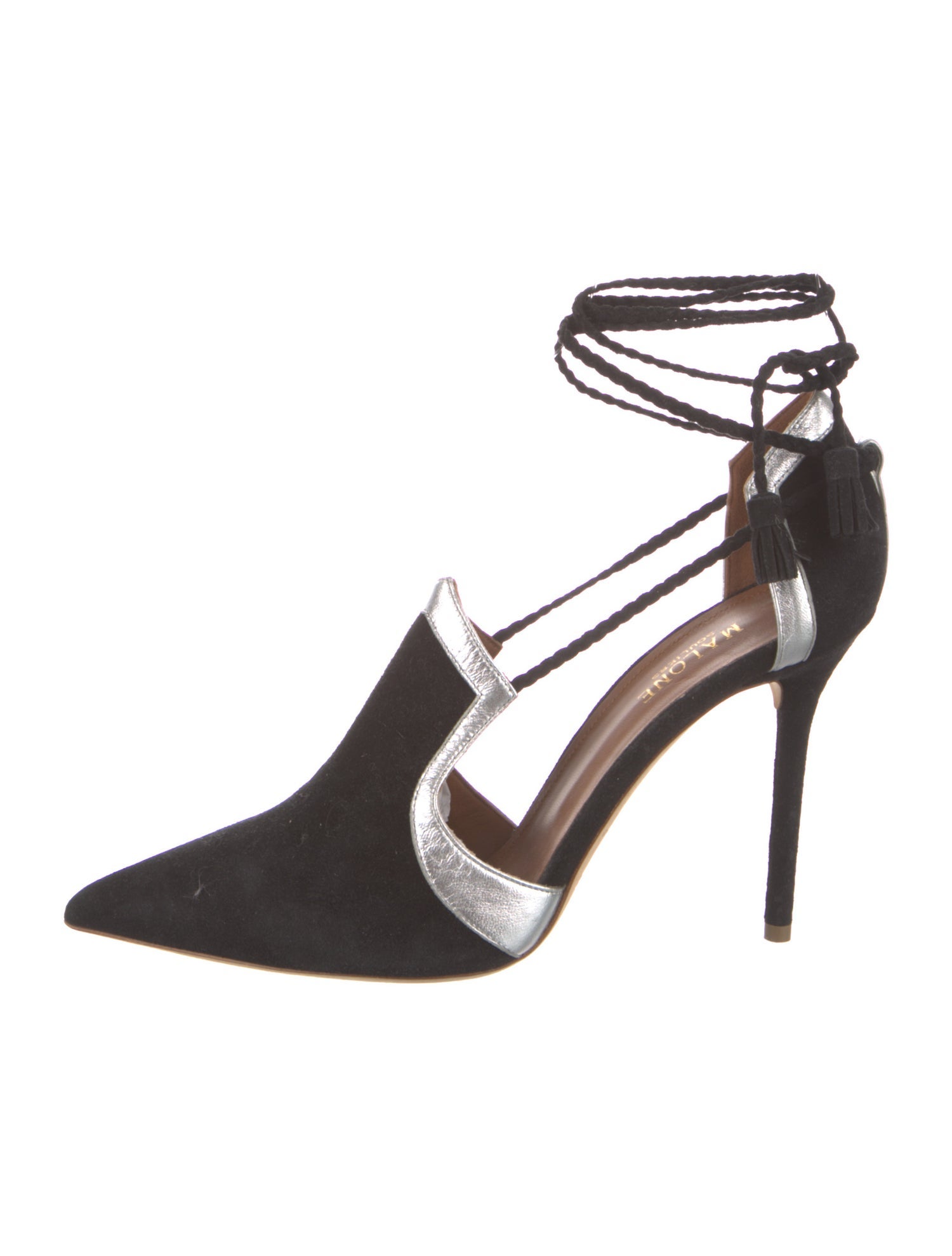 Malone Souliers Suede Colorblock Pattern D'Orsay Pumps