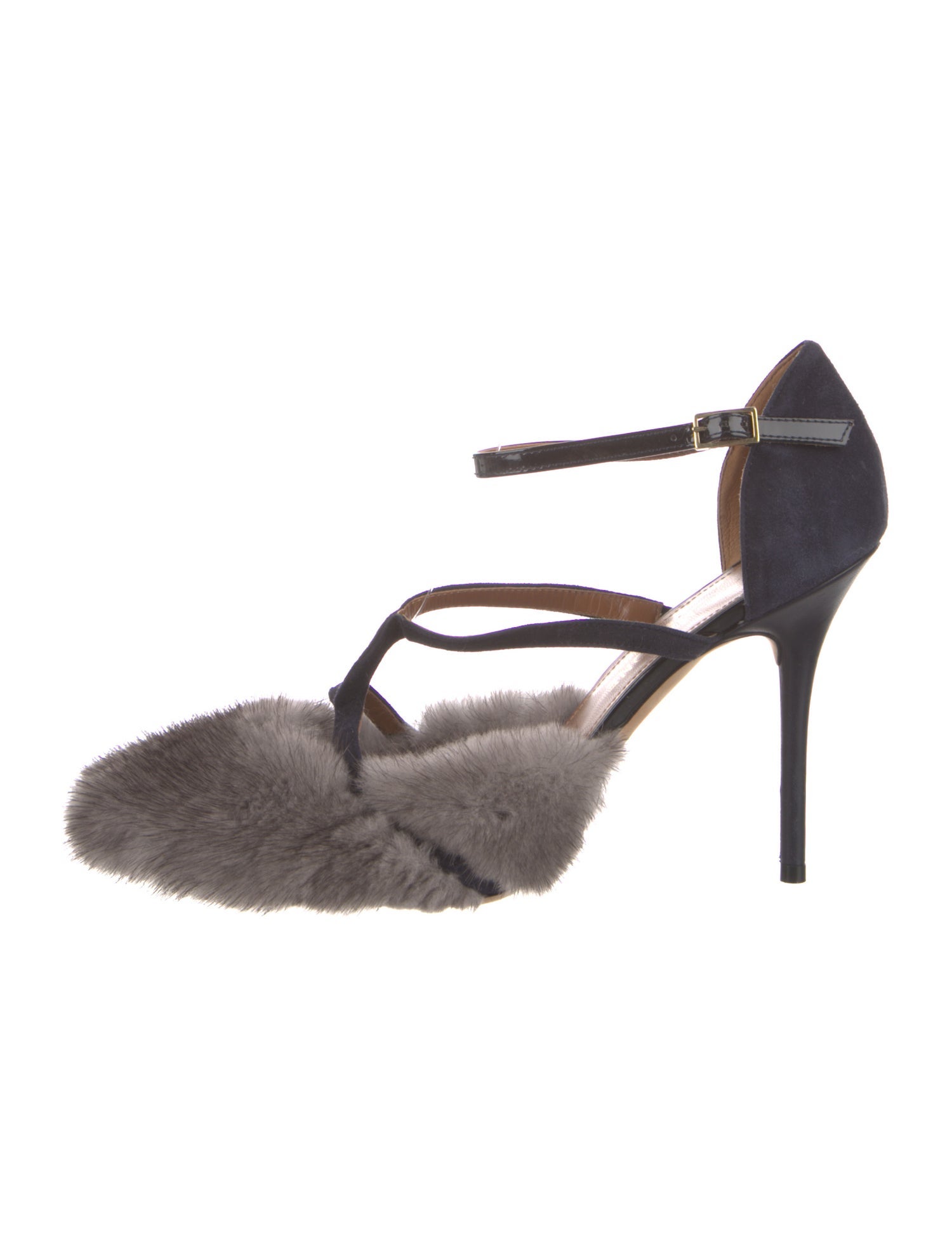 Malone Souliers Mink T-Strap Pumps