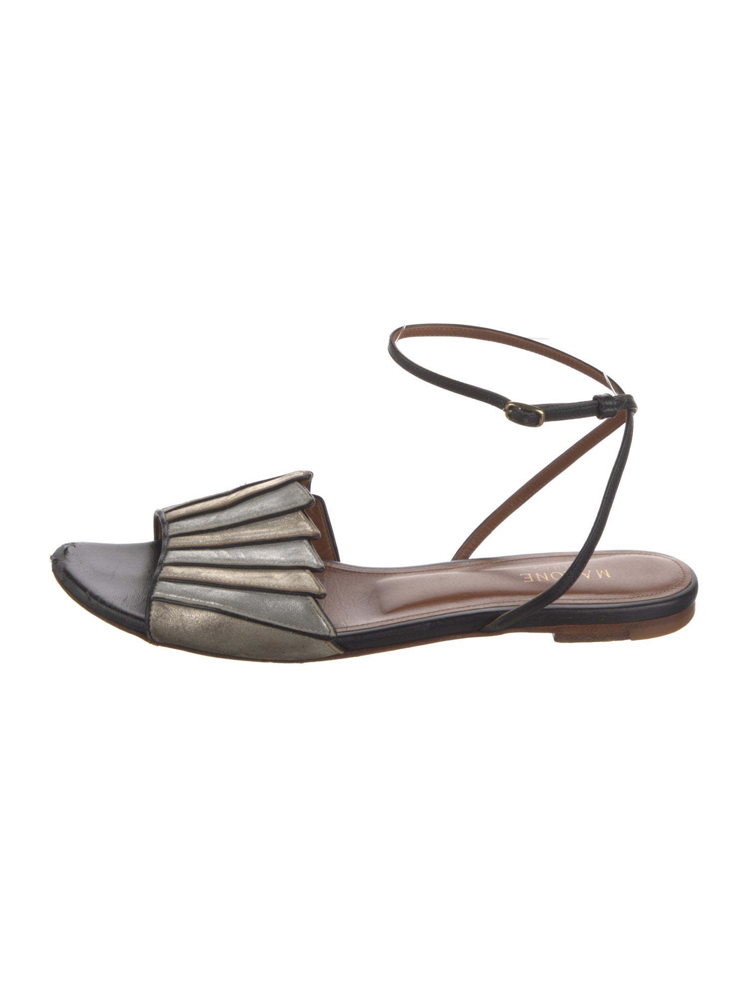 Malone Souliers Leather Animal Print Sandals