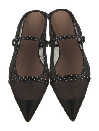 Malone Souliers Mesh Leather Trim Embellishment Mules