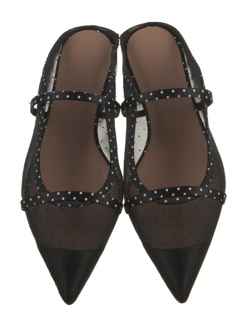 Malone Souliers Mesh Leather Trim Embellishment Mules