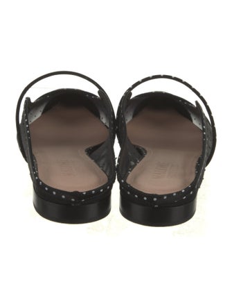 Malone Souliers Mesh Leather Trim Embellishment Mules