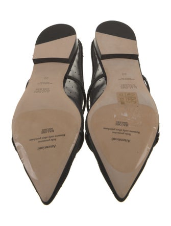 Malone Souliers Mesh Leather Trim Embellishment Mules