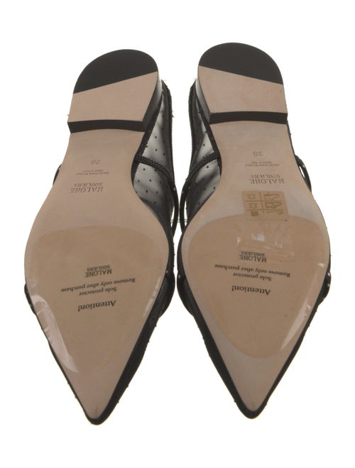 Malone Souliers Mesh Leather Trim Embellishment Mules