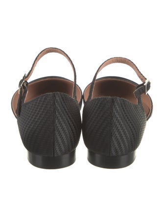 Malone Souliers Satin Leather Trim Embellishment D'Orsay Flats