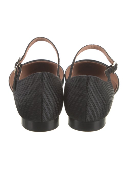 Malone Souliers Satin Leather Trim Embellishment D'Orsay Flats