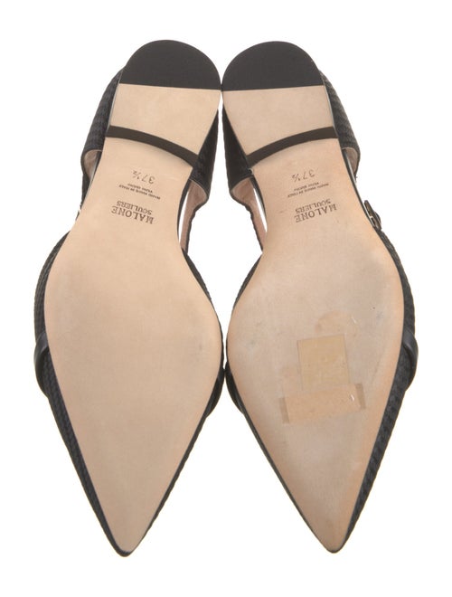 Malone Souliers Satin Leather Trim Embellishment D'Orsay Flats