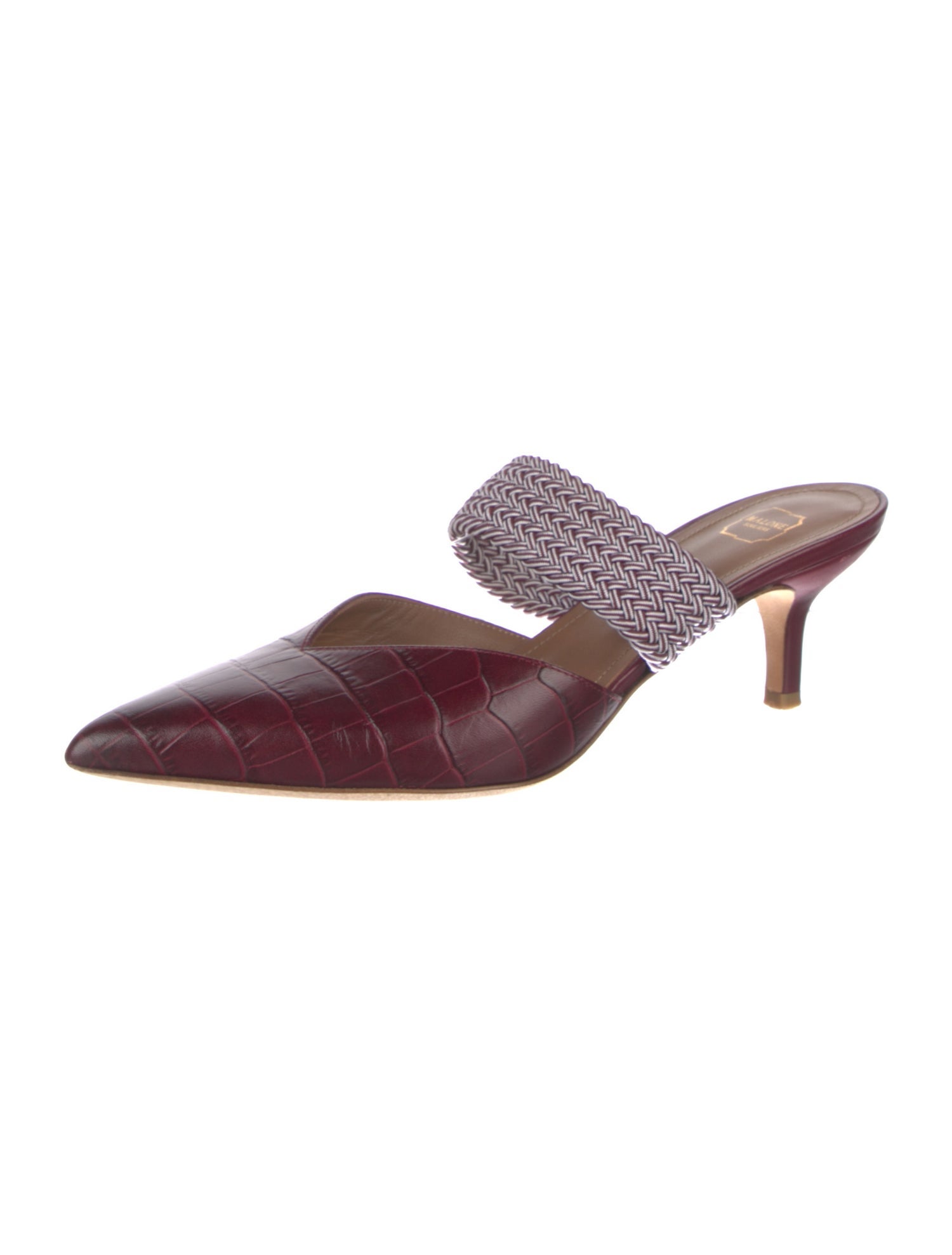 Malone Souliers GG Embossed Leather Mules