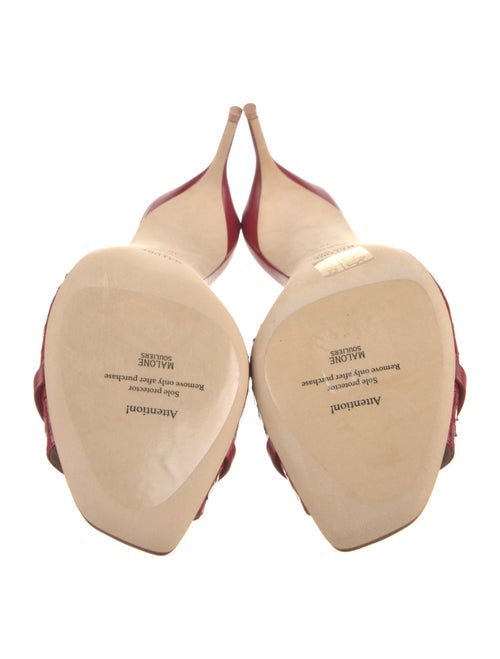 Malone Souliers Snakeskin Leather Trim Embellishment Slides