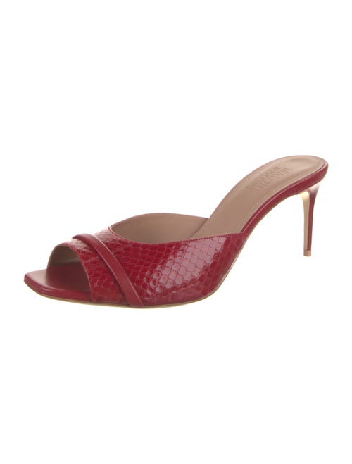 Malone Souliers Snakeskin Leather Trim Embellishment Slides