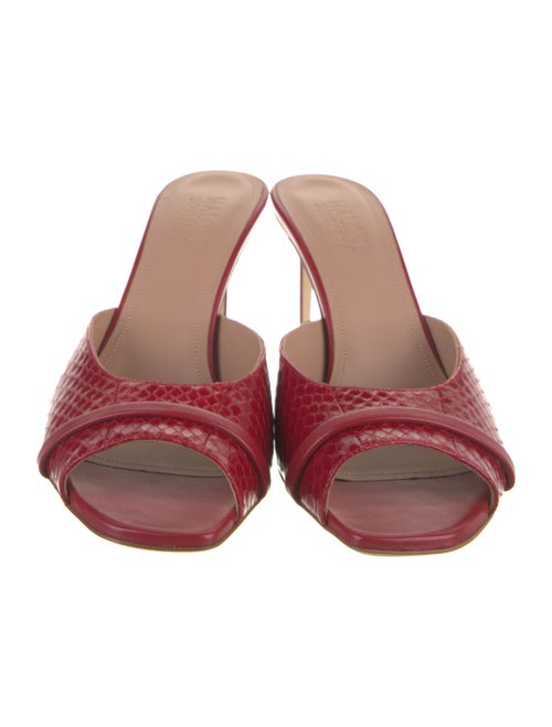 Malone Souliers Snakeskin Leather Trim Embellishment Slides