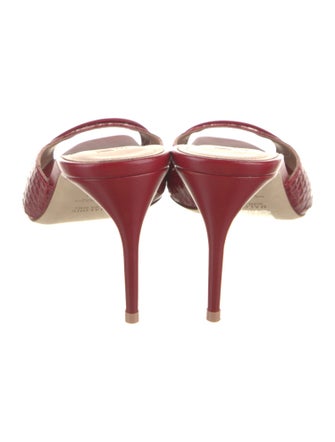 Malone Souliers Snakeskin Leather Trim Embellishment Slides