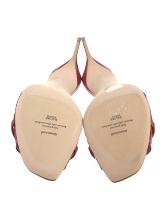 Malone Souliers Snakeskin Leather Trim Embellishment Slides