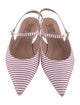 Malone Souliers Striped Leather Trim Embellishment Slingback Flats