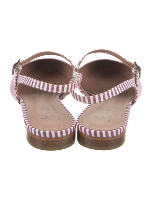Malone Souliers Striped Leather Trim Embellishment Slingback Flats