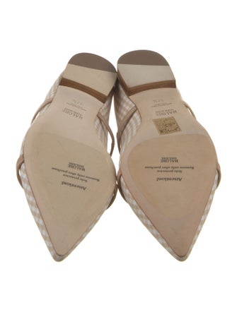Malone Souliers Plaid Print Leather Trim Embellishment Mules