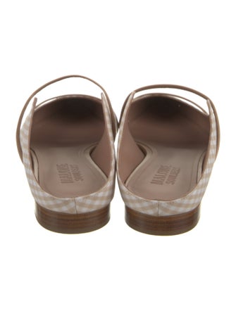 Malone Souliers Plaid Print Leather Trim Embellishment Mules