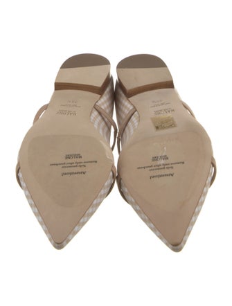 Malone Souliers Plaid Print Leather Trim Embellishment Mules