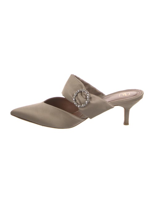 Malone Souliers Satin Crystal Embellishments Mules