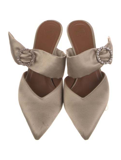 Malone Souliers Satin Crystal Embellishments Mules