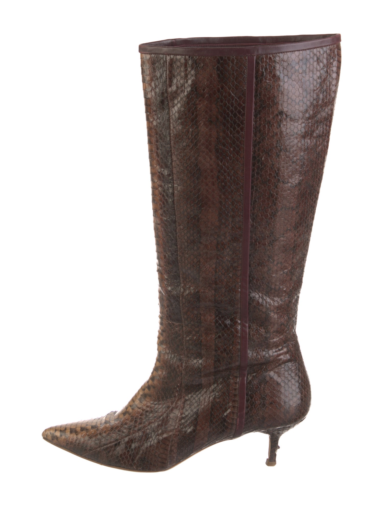 Malone Souliers Leather Animal Print Boots