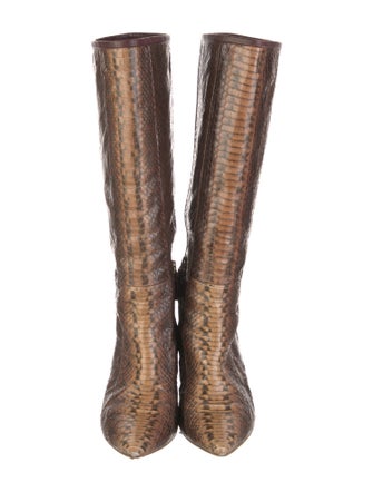 Malone Souliers Leather Animal Print Boots