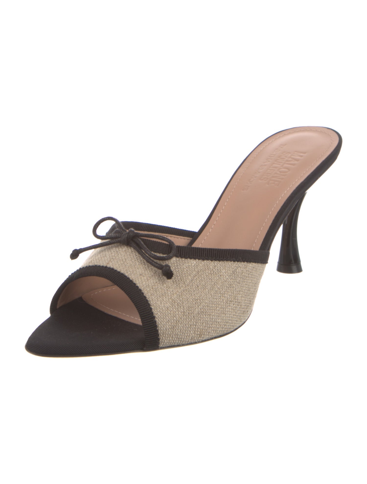 Malone Souliers Canvas Colorblock Pattern Slides