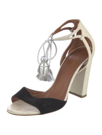 Malone Souliers Suede Colorblock Pattern Sandals