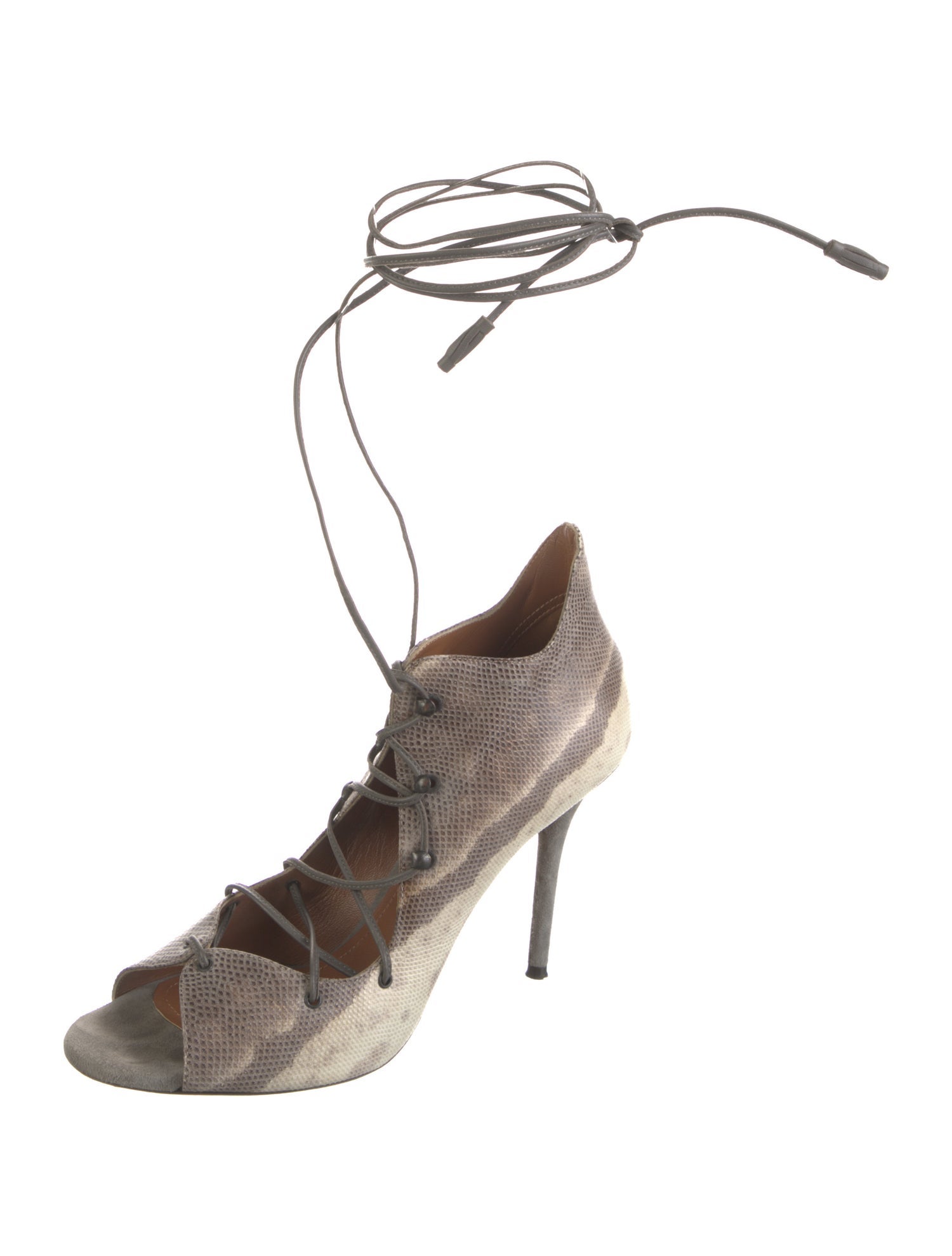 Malone Souliers Lizard Animal Print T-Strap Pumps