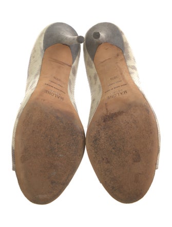 Malone Souliers Lizard Animal Print T-Strap Pumps