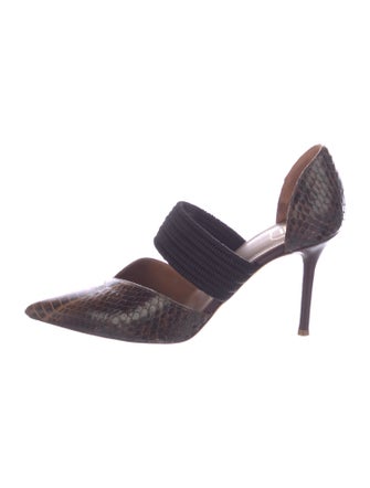 Malone Souliers Leather Animal Print D'Orsay Pumps