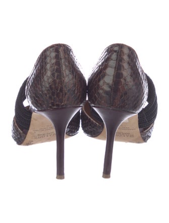 Malone Souliers Leather Animal Print D'Orsay Pumps