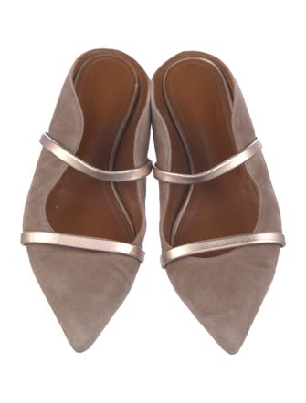 Malone Souliers Suede Leather Trim Embellishment Mules