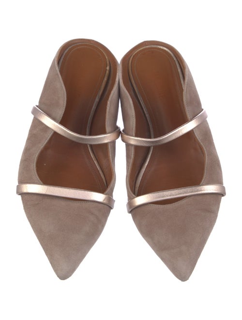 Malone Souliers Suede Leather Trim Embellishment Mules