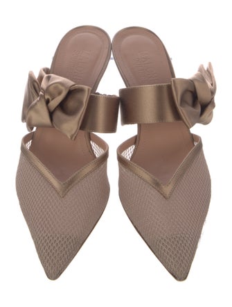 Malone Souliers Satin Mesh Accents Mules