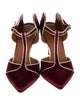 Malone Souliers Satin Striped T-Strap Pumps