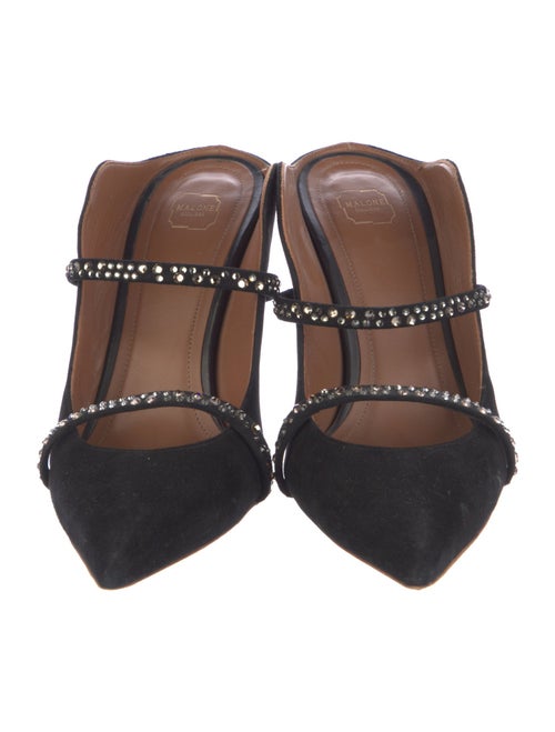 Malone Souliers Suede Crystal Embellishments Mules