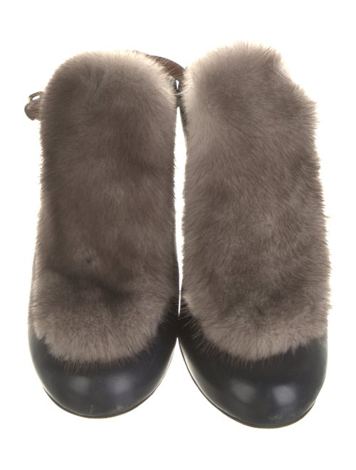 Malone Souliers Leather Fur Trim Mules