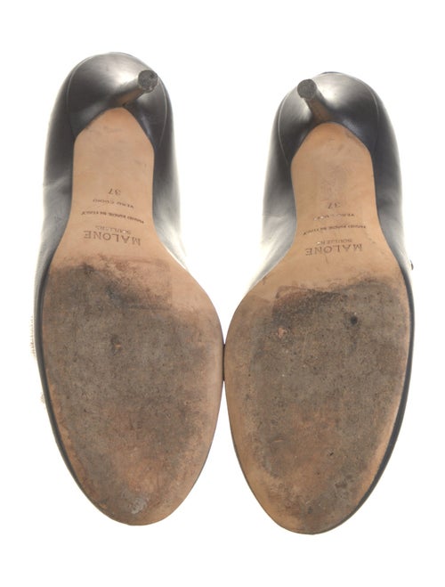 Malone Souliers Leather Fur Trim Mules