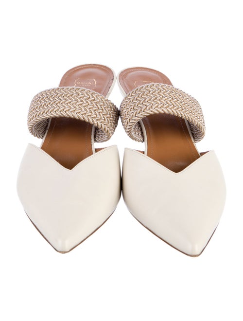Malone Souliers Leather Braided Accents Mules