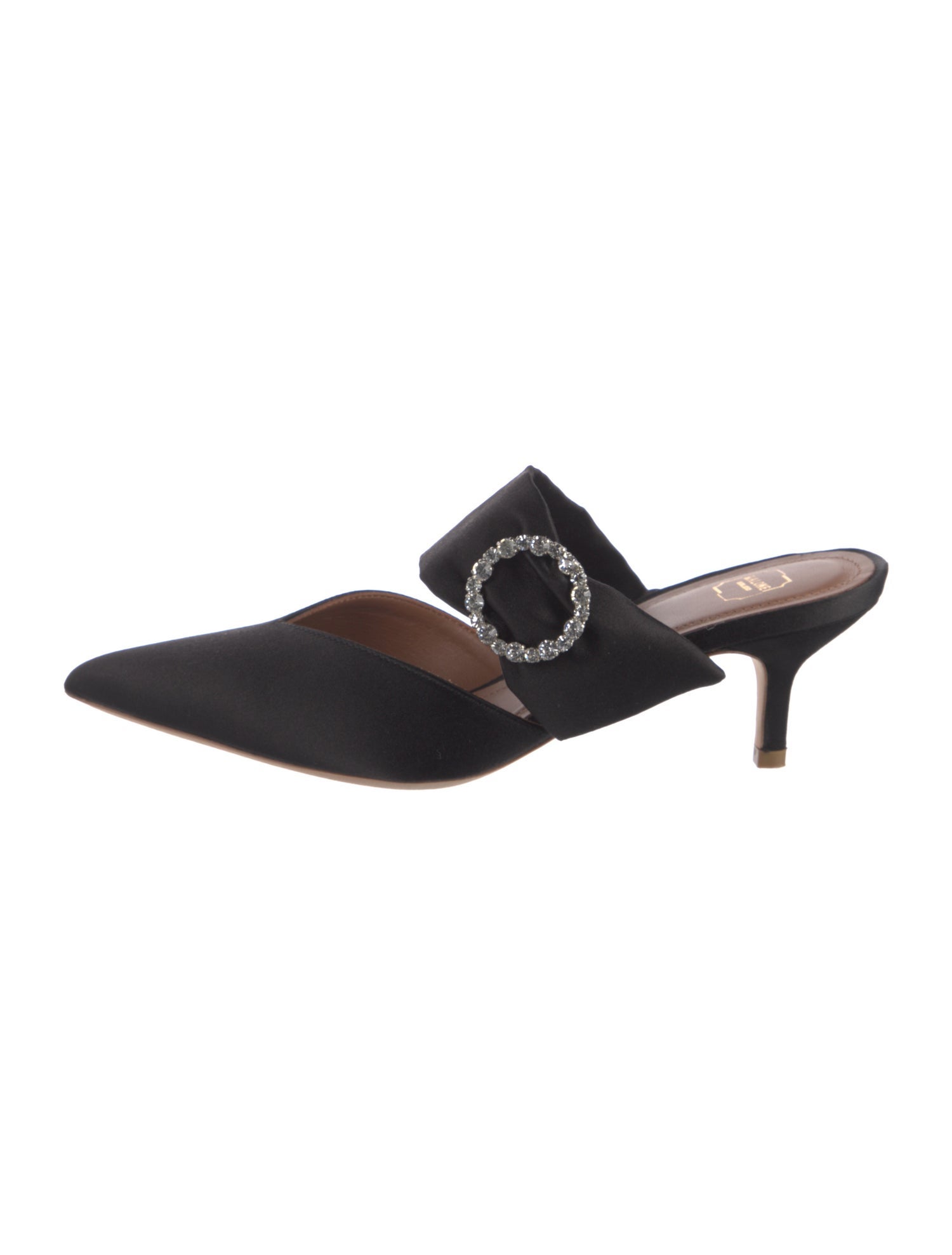Malone Souliers Satin Crystal Embellishments Mules
