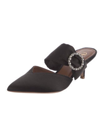 Malone Souliers Satin Crystal Embellishments Mules