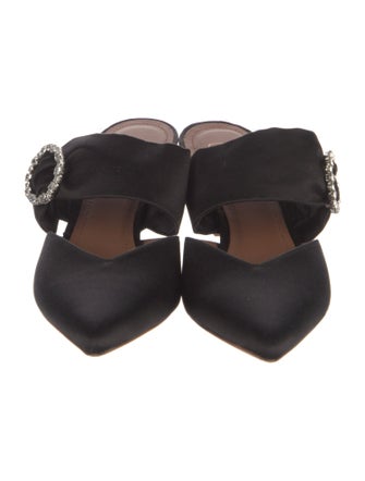 Malone Souliers Satin Crystal Embellishments Mules