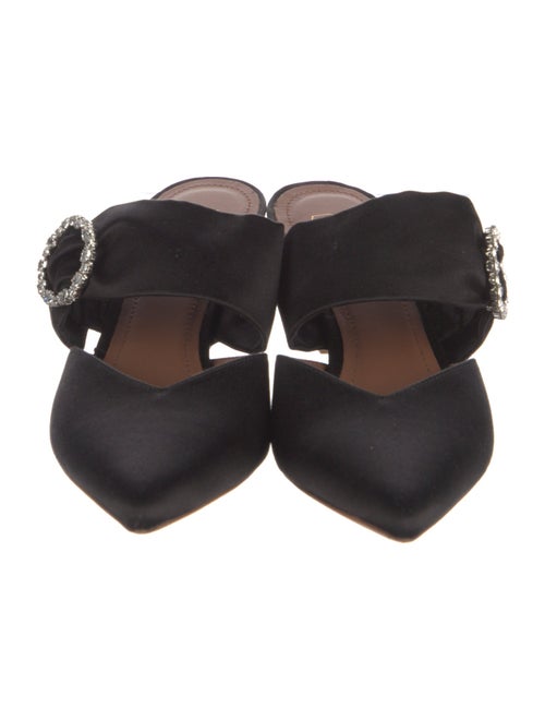Malone Souliers Satin Crystal Embellishments Mules