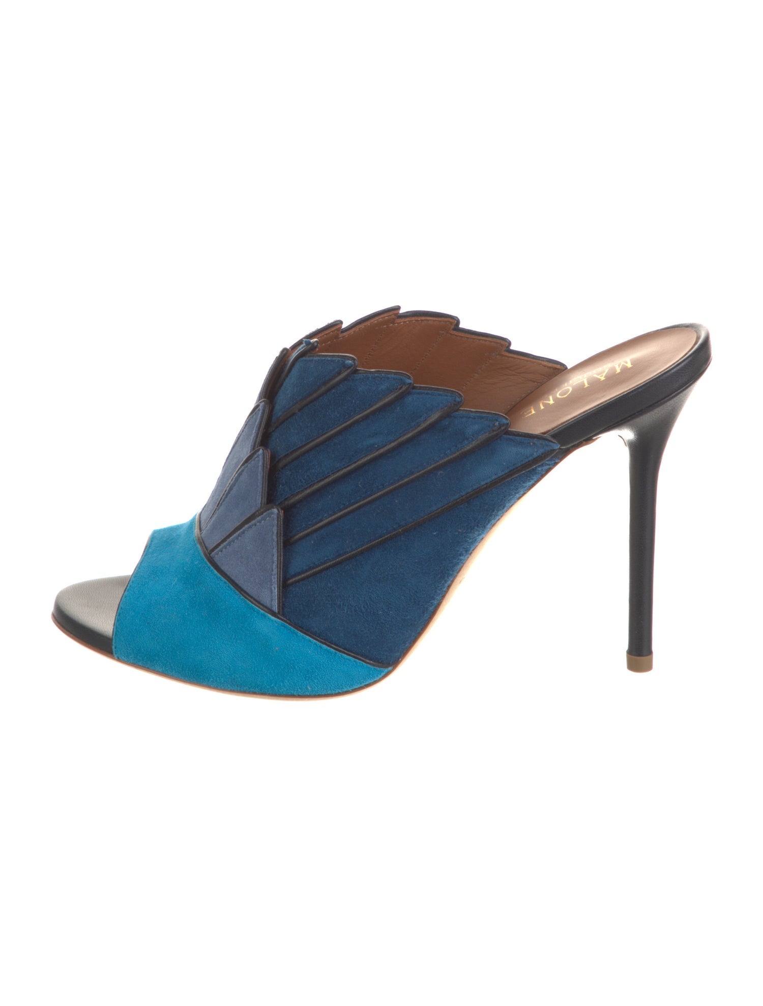 Malone Souliers Suede Animal Print Slides