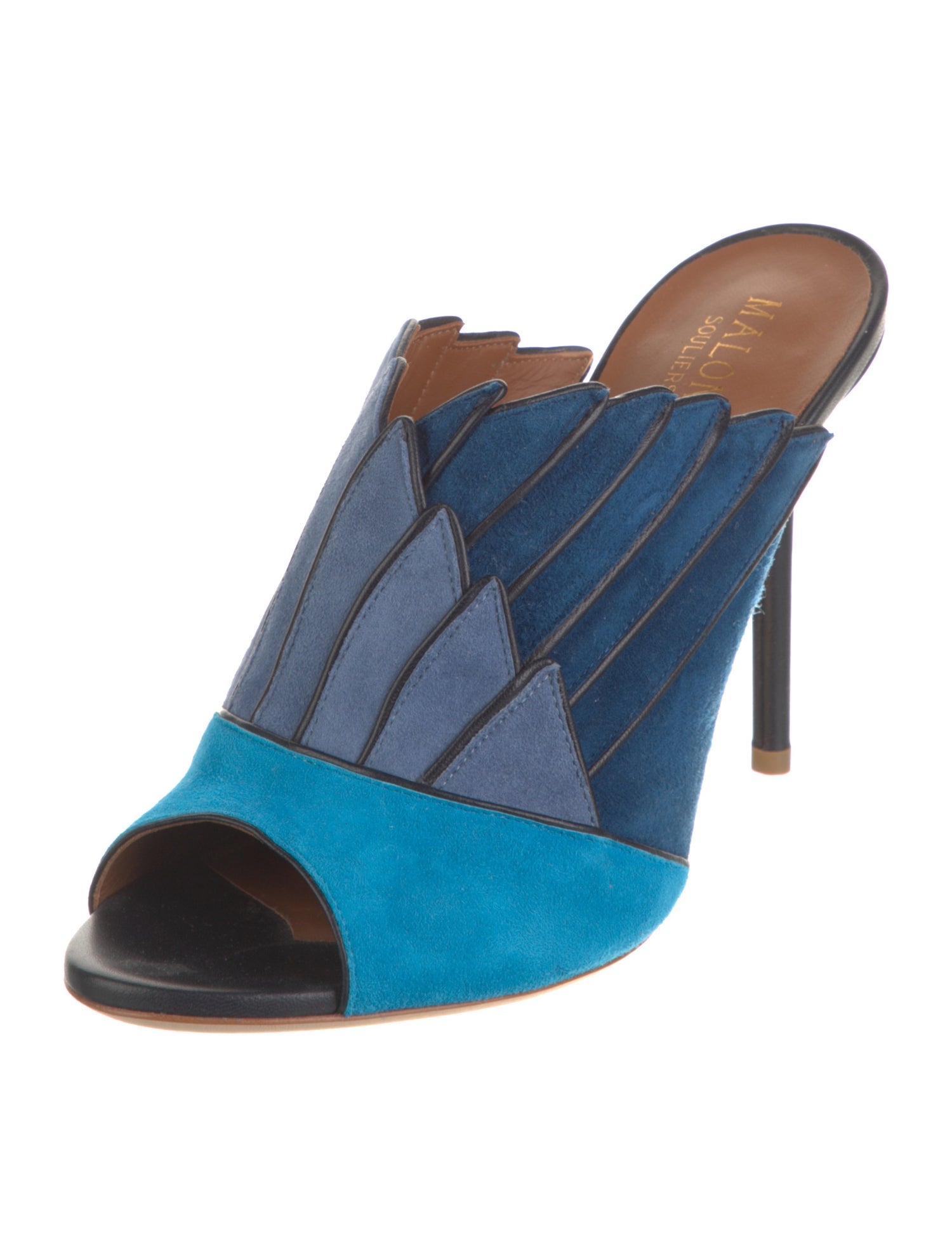 Malone Souliers Suede Animal Print Slides