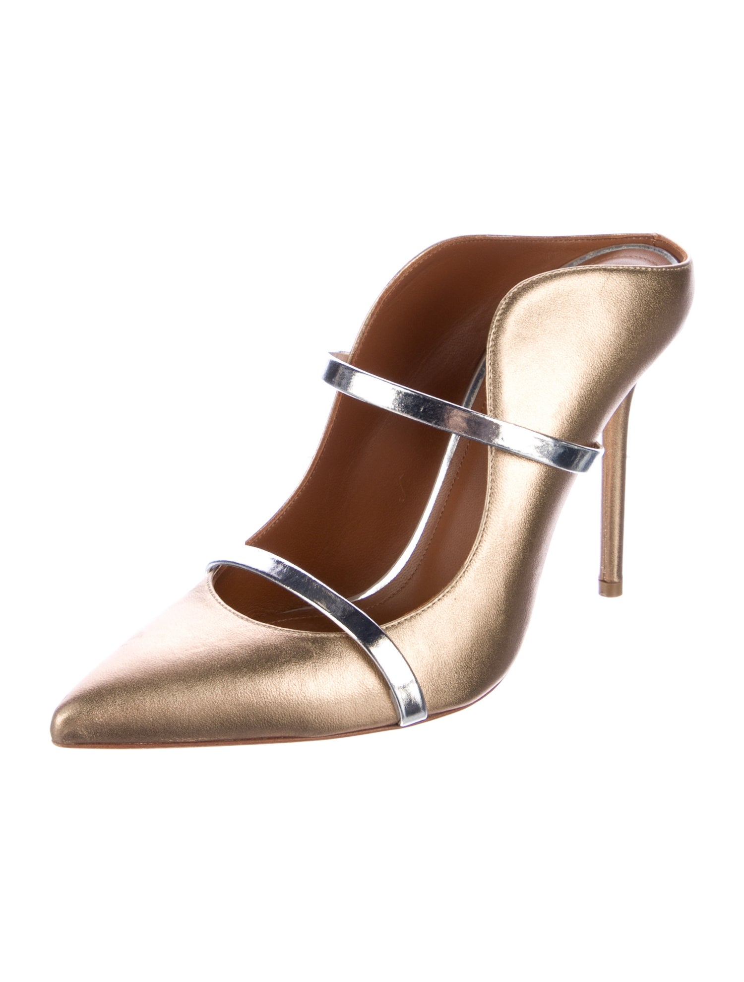 Malone Souliers Leather Colorblock Pattern Mules