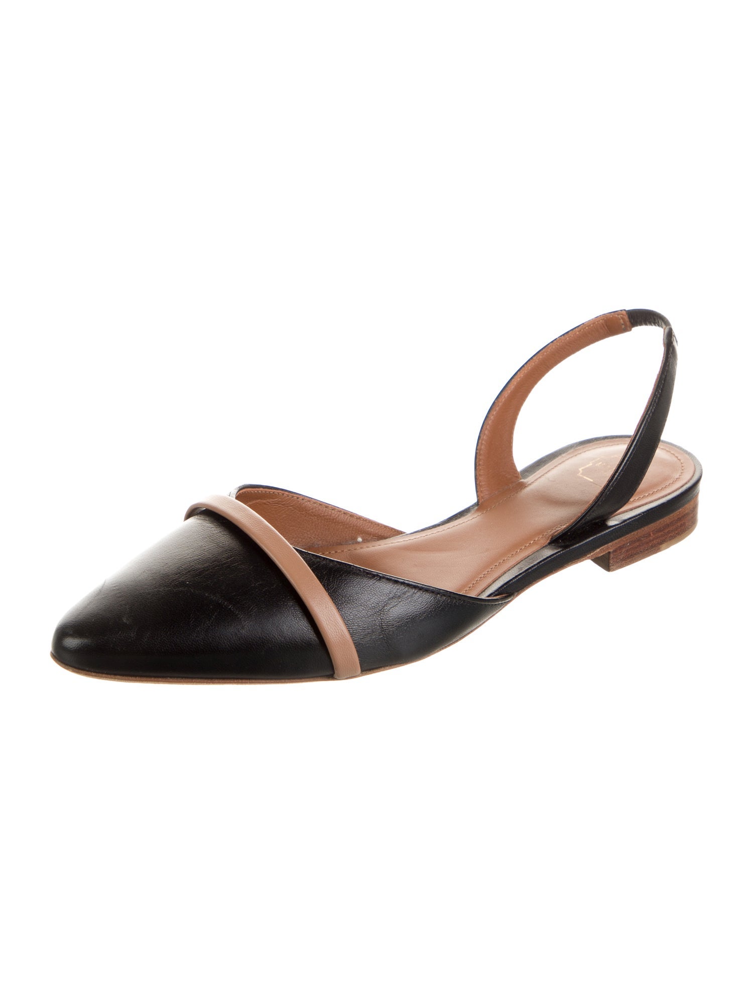 Malone Souliers Leather Colorblock Pattern Slingback Flats