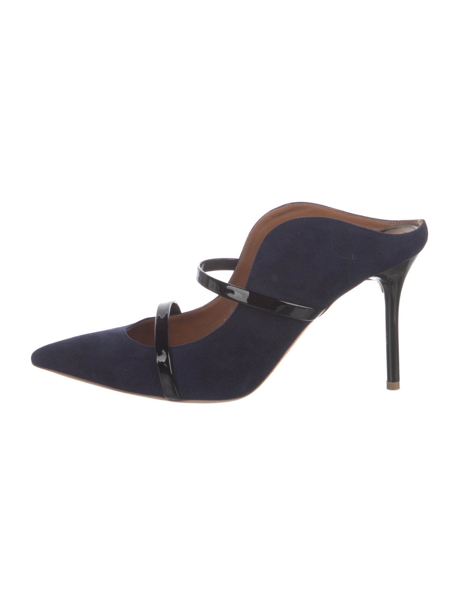 Malone Souliers Suede Leather Trim Embellishment Mules