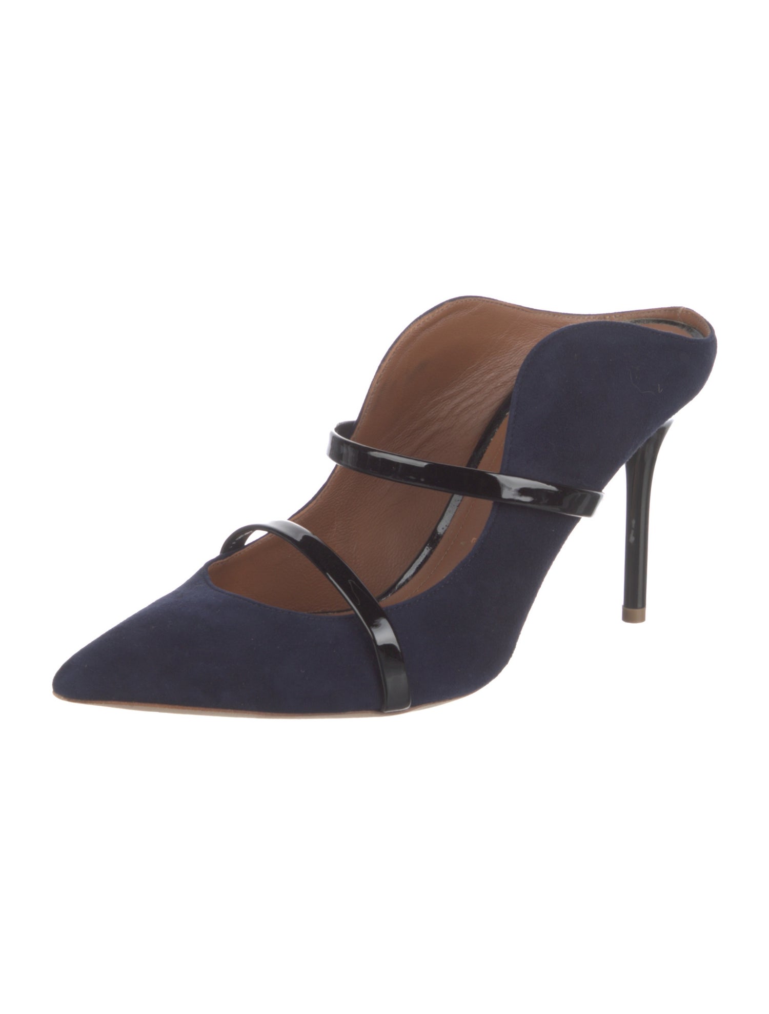 Malone Souliers Suede Leather Trim Embellishment Mules